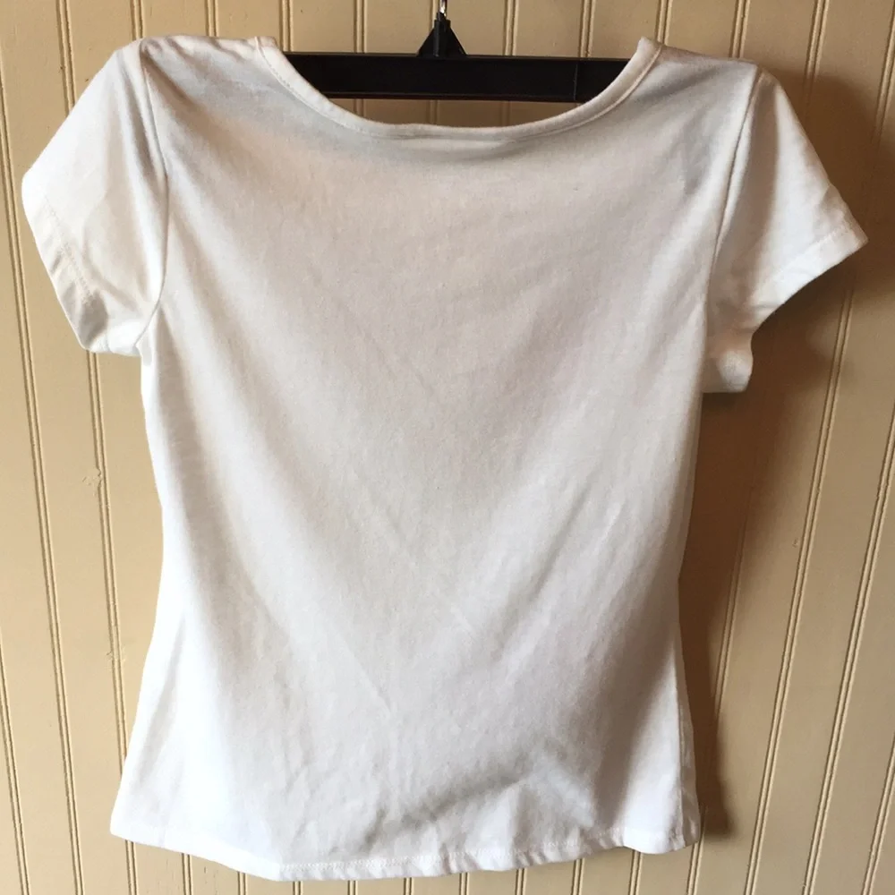 Self‎ esteem T-shirt small white with pink flowers size small